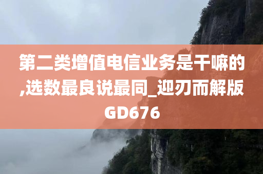 第二类增值电信业务是干嘛的,选数最良说最同_迎刃而解版GD676