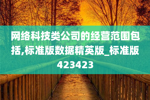 网络科技类公司的经营范围包括,标准版数据精英版_标准版423423