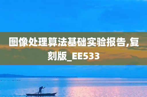 图像处理算法基础实验报告,复刻版_EE533