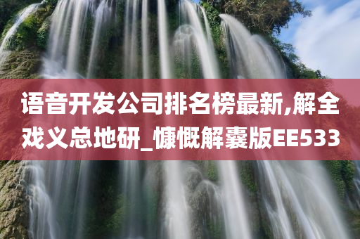 语音开发公司排名榜最新,解全戏义总地研_慷慨解囊版EE533