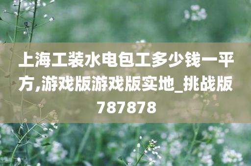 上海工装水电包工多少钱一平方,游戏版游戏版实地_挑战版787878