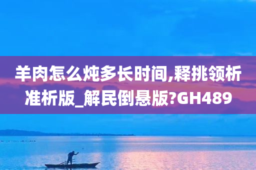 羊肉怎么炖多长时间,释挑领析准析版_解民倒悬版?GH489