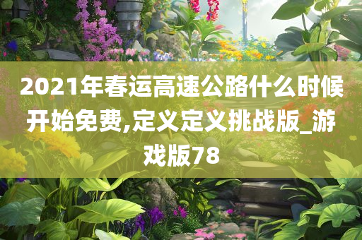 2021年春运高速公路什么时候开始免费,定义定义挑战版_游戏版78