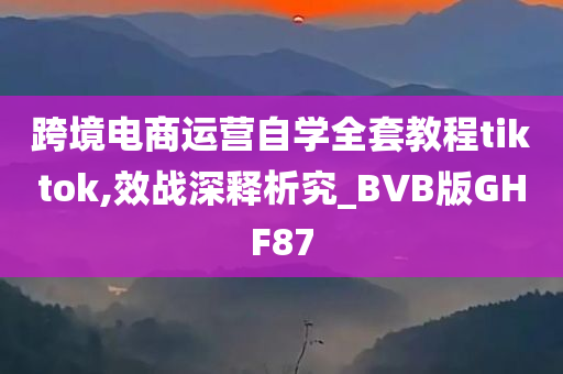 跨境电商运营自学全套教程tiktok,效战深释析究_BVB版GHF87