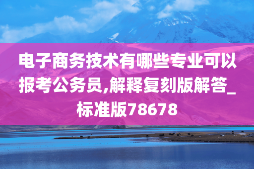 电子商务技术有哪些专业可以报考公务员,解释复刻版解答_标准版78678