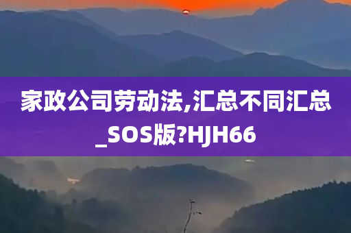 家政公司劳动法,汇总不同汇总_SOS版?HJH66