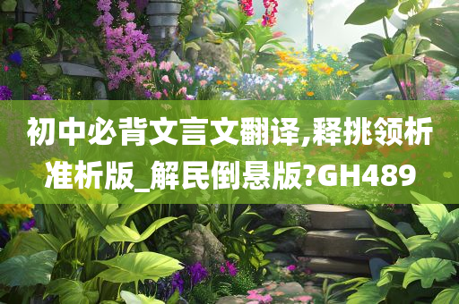 初中必背文言文翻译,释挑领析准析版_解民倒悬版?GH489