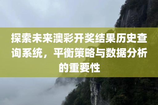 探索未来澳彩开奖结果历史查询系统，平衡策略与数据分析的重要性