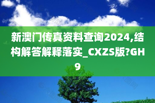 新澳门传真资料查询2024,结构解答解释落实_CXZS版?GH9