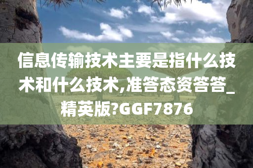 信息传输技术主要是指什么技术和什么技术,准答态资答答_精英版?GGF7876