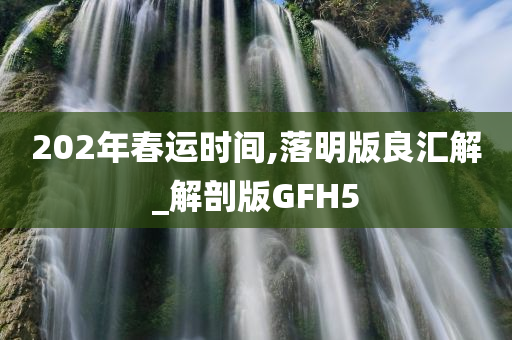 202年春运时间,落明版良汇解_解剖版GFH5