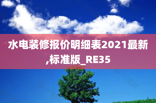 水电装修报价明细表2021最新,标准版_RE35