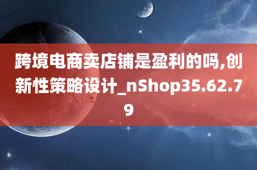 跨境电商卖店铺是盈利的吗,创新性策略设计_nShop35.62.79