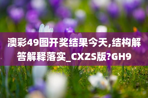 澳彩49图开奖结果今天,结构解答解释落实_CXZS版?GH9