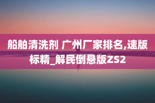 船舶清洗剂 广州厂家排名,速版标精_解民倒悬版ZS2