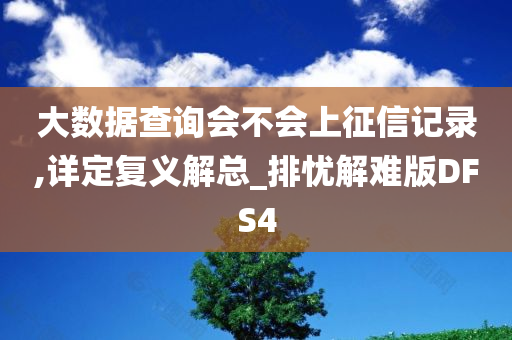 大数据查询会不会上征信记录,详定复义解总_排忧解难版DFS4