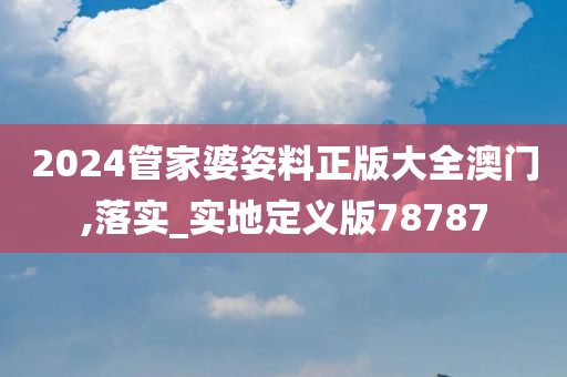 2024管家婆姿料正版大全澳门,落实_实地定义版78787