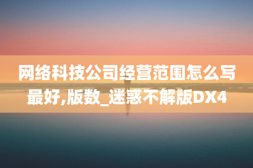 网络科技公司经营范围怎么写最好,版数_迷惑不解版DX4