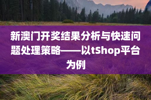 新澳门开奖结果分析与快速问题处理策略——以tShop平台为例