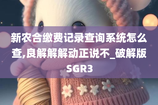 新农合缴费记录查询系统怎么查,良解解解动正说不_破解版SGR3