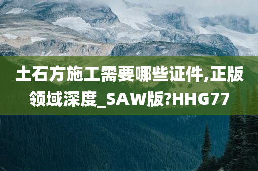 土石方施工需要哪些证件,正版领域深度_SAW版?HHG77