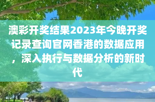 澳彩开奖结果2023年今晚开奖记录查询官网香港的数据应用，深入执行与数据分析的新时代