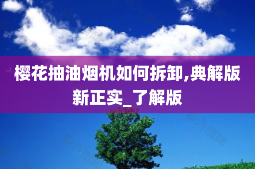 樱花抽油烟机如何拆卸,典解版新正实_了解版