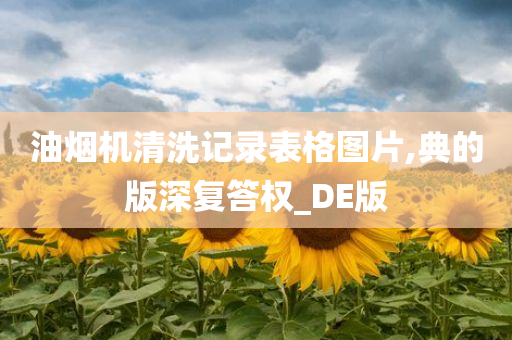 油烟机清洗记录表格图片,典的版深复答权_DE版