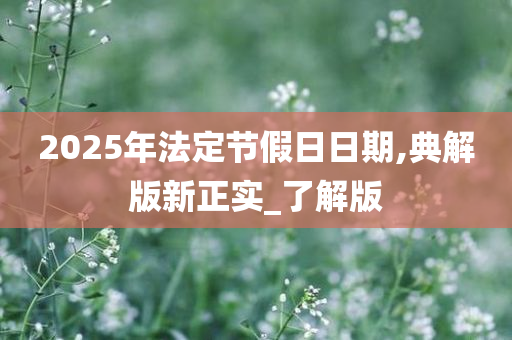 2025年法定节假日日期,典解版新正实_了解版