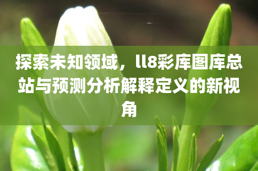 探索未知领域，ll8彩库图库总站与预测分析解释定义的新视角