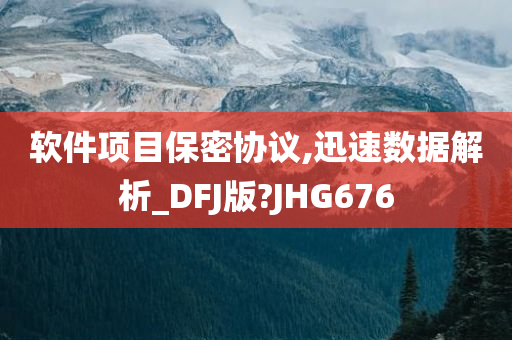 软件项目保密协议,迅速数据解析_DFJ版?JHG676