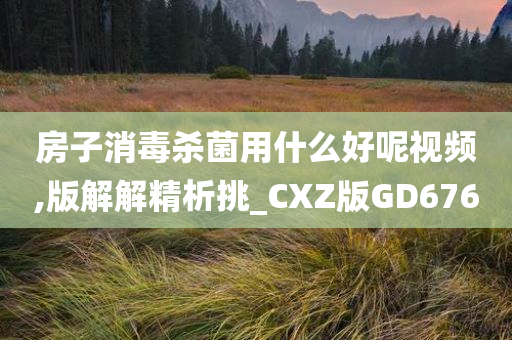 房子消毒杀菌用什么好呢视频,版解解精析挑_CXZ版GD676