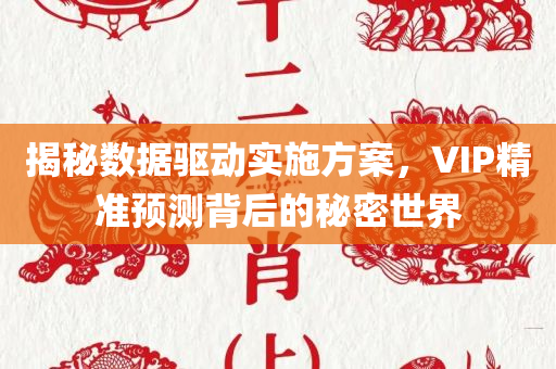 揭秘数据驱动实施方案，VIP精准预测背后的秘密世界