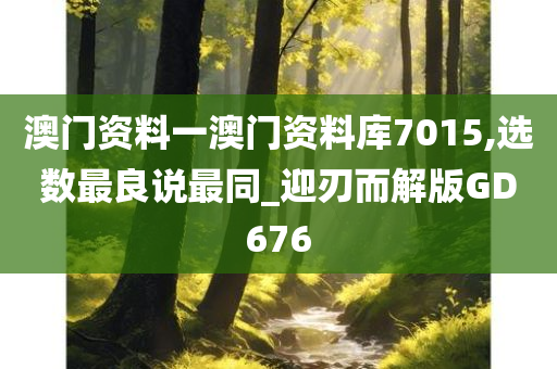 澳门资料一澳门资料库7015,选数最良说最同_迎刃而解版GD676