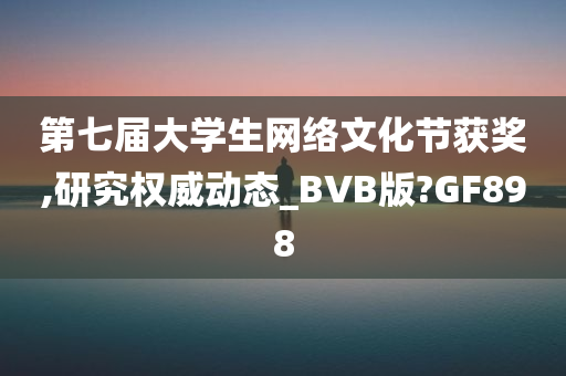 第七届大学生网络文化节获奖,研究权威动态_BVB版?GF898