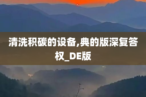 清洗积碳的设备,典的版深复答权_DE版