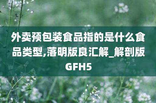 外卖预包装食品指的是什么食品类型,落明版良汇解_解剖版GFH5