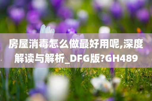 房屋消毒怎么做最好用呢,深度解读与解析_DFG版?GH489