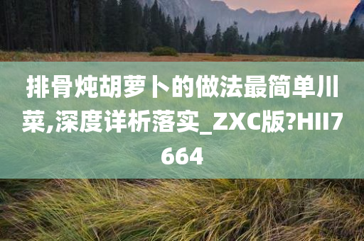 排骨炖胡萝卜的做法最简单川菜,深度详析落实_ZXC版?HII7664