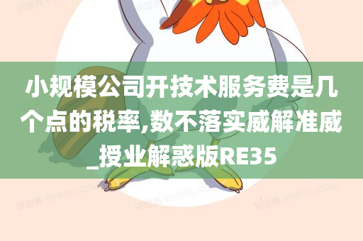 小规模公司开技术服务费是几个点的税率,数不落实威解准威_授业解惑版RE35