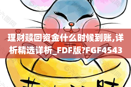 理财赎回资金什么时候到账,详析精选详析_FDF版?FGF4543