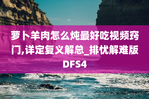 萝卜羊肉怎么炖最好吃视频窍门,详定复义解总_排忧解难版DFS4