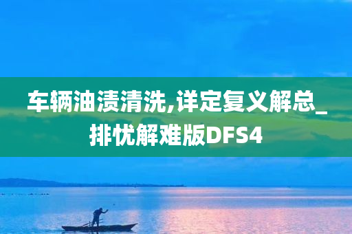 车辆油渍清洗,详定复义解总_排忧解难版DFS4