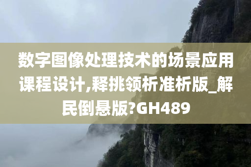 数字图像处理技术的场景应用课程设计,释挑领析准析版_解民倒悬版?GH489