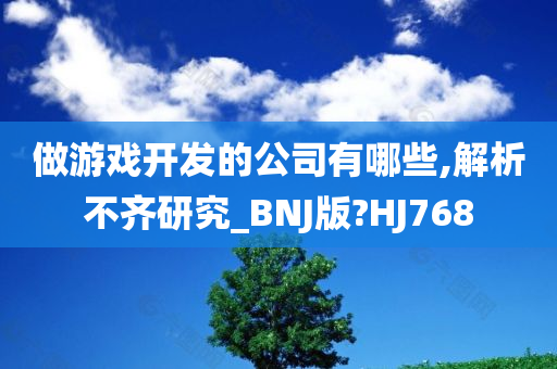 做游戏开发的公司有哪些,解析不齐研究_BNJ版?HJ768