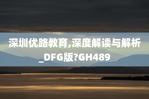 深圳优路教育,深度解读与解析_DFG版?GH489