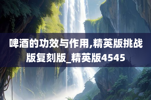 啤酒的功效与作用,精英版挑战版复刻版_精英版4545