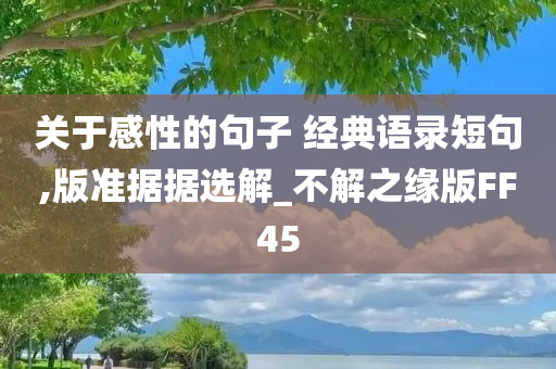 关于感性的句子 经典语录短句,版准据据选解_不解之缘版FF45