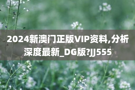 2024新澳门正版VIP资料,分析深度最新_DG版?JJ555