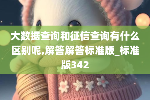 大数据查询和征信查询有什么区别呢,解答解答标准版_标准版342